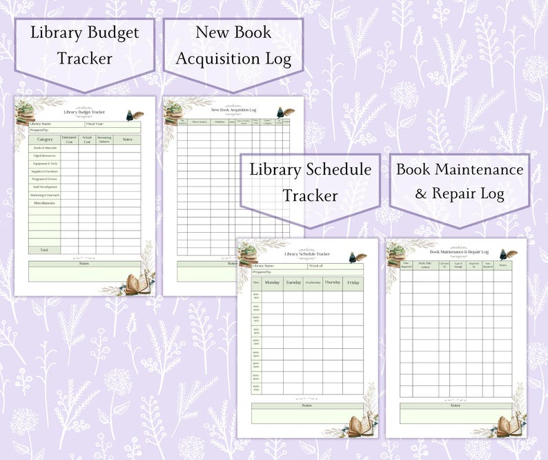 Librarian Forms Bundle Printable PDF | Library Management Form Pack ...