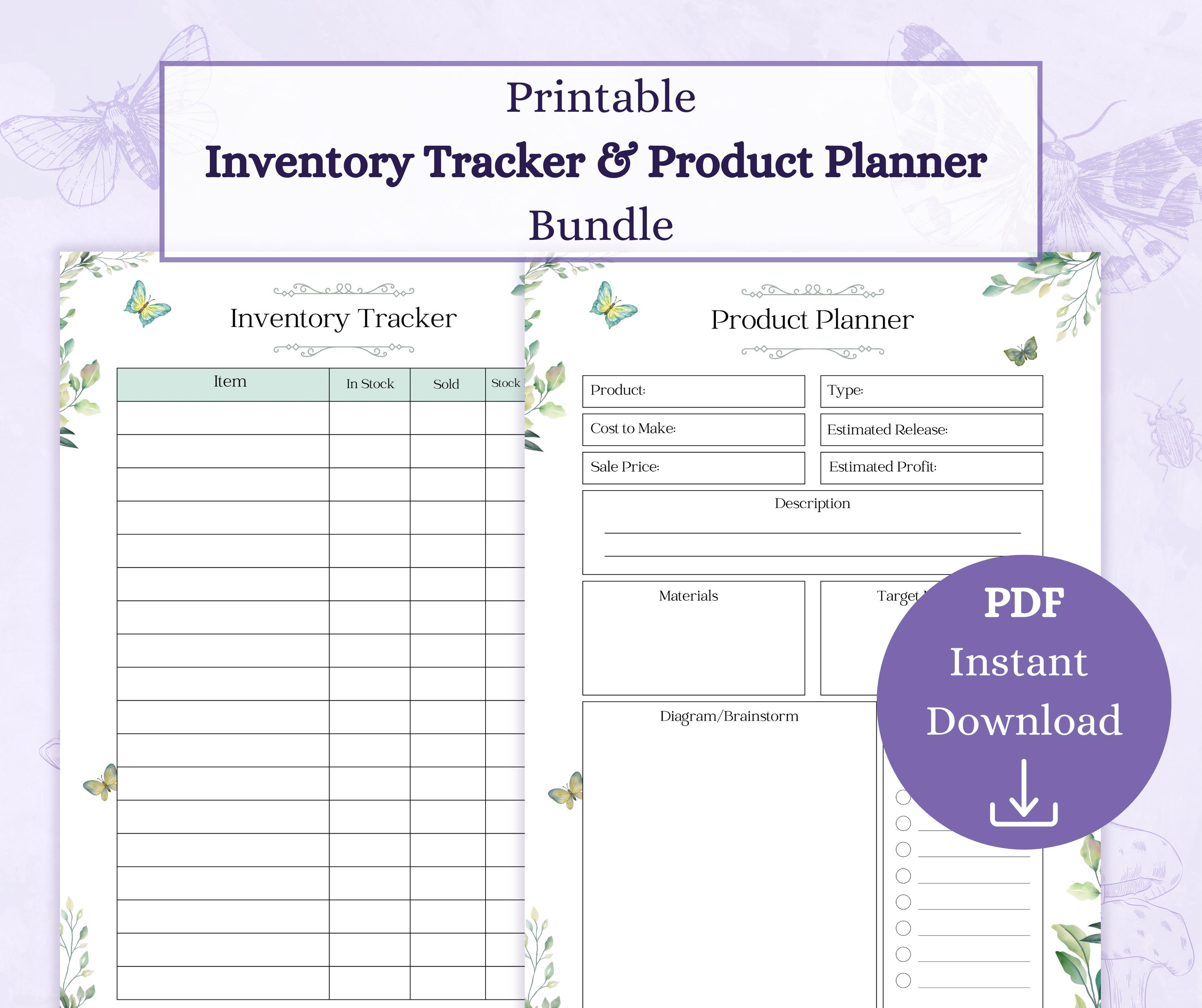 Inventory Tracker and Product Planner Bundle Printable PDF | Project ...