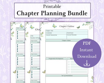 Chapter Planning Bundle Printable PDF | Chapter Summary | Chapter Outline | Story Mapping | Plot Your Novel