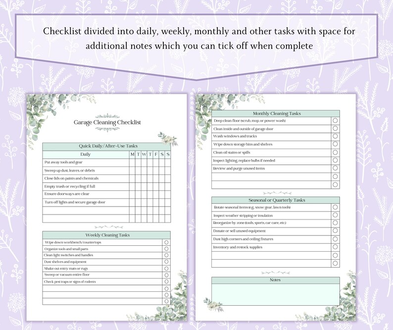 Garage Checklist.pdf Garage Cleaning Checklist Printable PDF | Garage Organization Printable ...