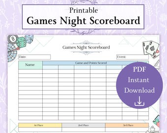 Rummikub Score Card Printable PDF | Rummy Score Board | Rummikub Score ...