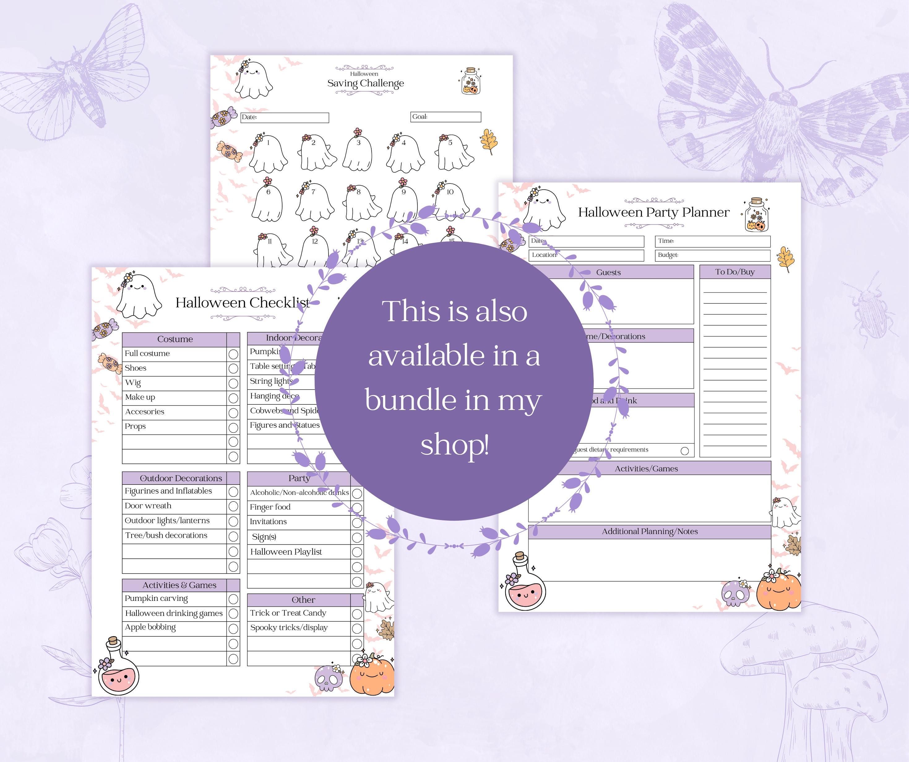 Halloween Planner Printable PDF | Halloween Party Planner | Spooky to ...