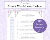 Mom Would You Rather Printable PDF, Baby Shower Game, New Mom Party Game, Funny Mom Questions, Mommy Party Activity