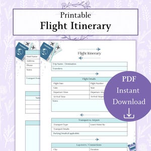 Flygplan Utskrivbar PDF | Resplan | Resplan | Semesterplanerare | Reseplanerare | Reseschema bild 1
