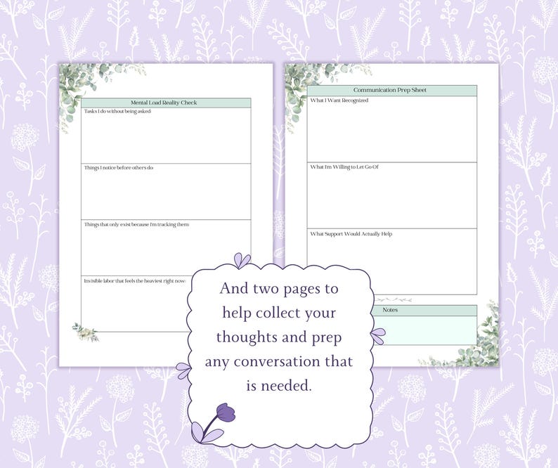 Invisible Labor Tracker Bundle Printable PDF, Mental Load, Emotional Labor & Burnout Awareness Worksheets image 7