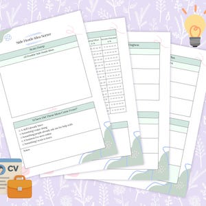 Side Hustle Idea Sorter Worksheet Printable PDF, Side Business Brainstorm Planner, Find Your Best Side Hustle Printable PDF image 6