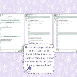 Invisible Labor Tracker Bundle Printable PDF, Mental Load, Emotional Labor & Burnout Awareness Worksheets image 6