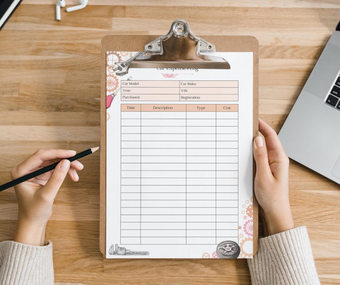Vehicle Expense Log Printable PDF | Car Expense Tracker | Work Expense ...