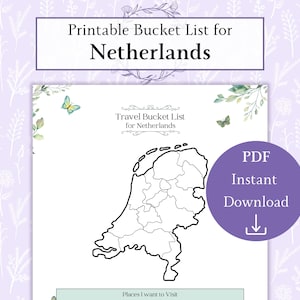 Liste des voyages aux Pays-Bas PDF imprimable | Vacances Europe | Liste de contrôle pour les voyages de vacances aux Pays-Bas