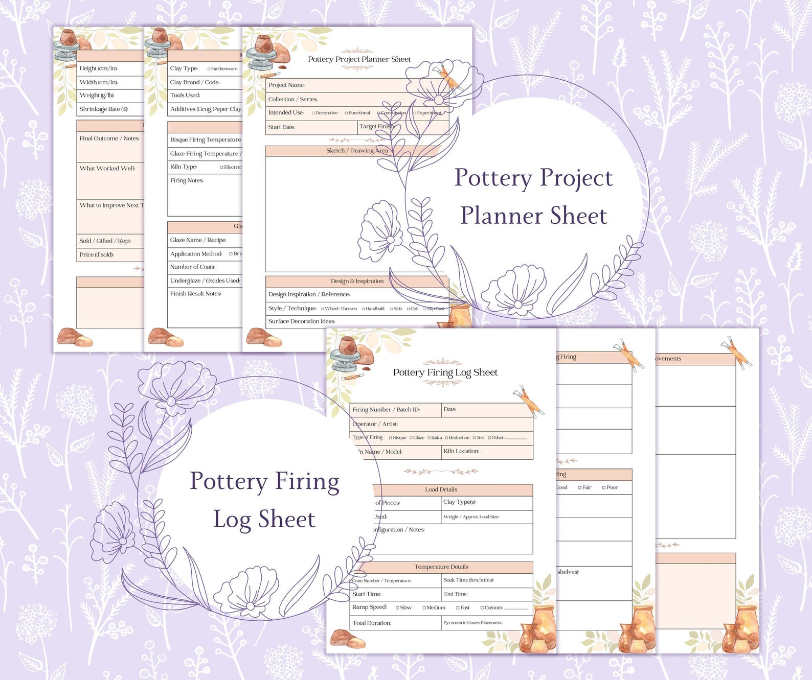Pottery Bundle Printable PDF, Pottery Business Planner Set, Ceramic ...