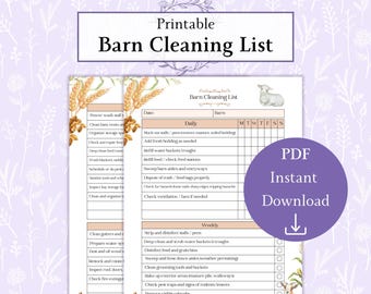 Peut inclure: Liste de nettoyage d'une grange imprimable avec une charmante illustration d'un agneau. La liste comprend des tâches quotidiennes et hebdomadaires pour maintenir une grange propre et organisée. La liste est divisée en sections pour les tâches quotidiennes et hebdomadaires, avec des cases à cocher pour chaque tâche.