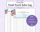 Food Truck Daily Sales Log Printable PDF | Daily Sales Tracker | Vendor Sales Sheet | Small Business Log | Sales Log Printable