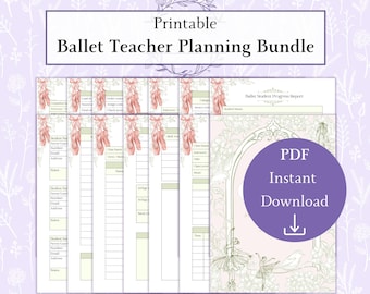 Ballet Teacher Planner Bundle Printable PDF, Ballet Instructor Pack, Dance Studio Planner, Ballet Class Schedule, Ballet Teacher Toolkit