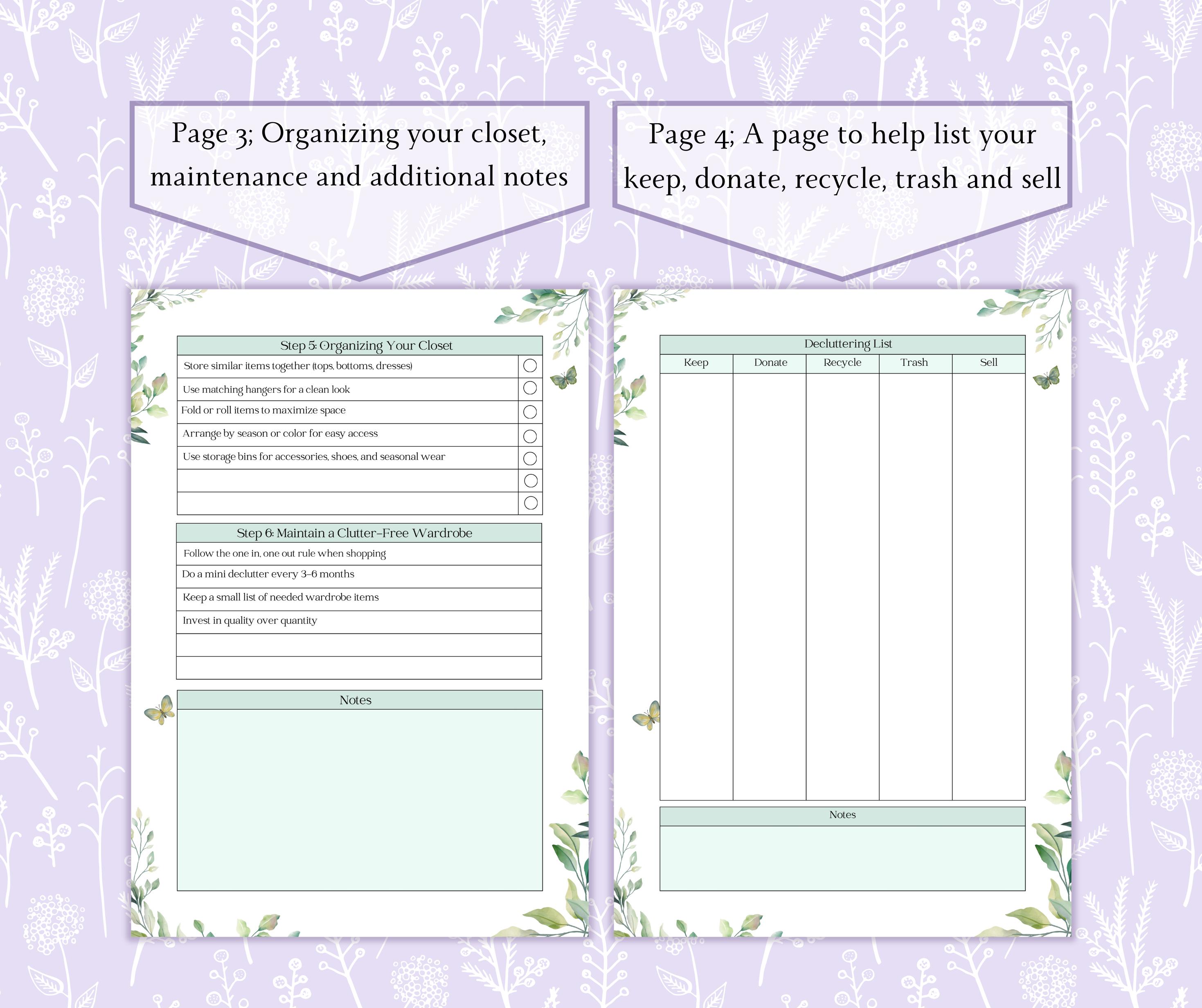 Closet Cleanout Printable PDF | Declutter Wardrobe Checklist | Wardrobe ...