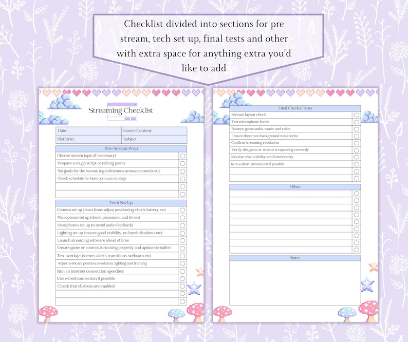 Live Streaming Bundle Printable PDF | Live Stream Planner | Streaming ...