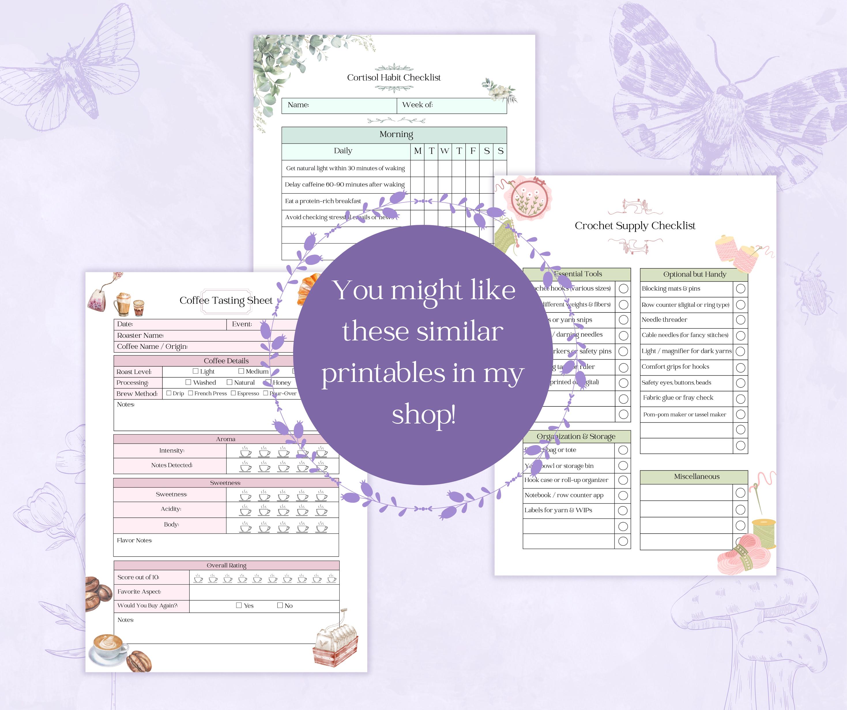 Quilter's Daily Schedule Page