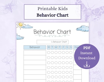 Behavior Chart Printable PDF | Behavior Log | Classroom Behavior | Good Behavior