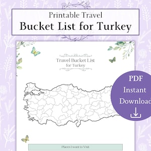 Türkei Travel Bucket List druckbare PDF | Urlaubsreise in die Türkei | Türkei Urlaubsplan | Türkei Traumziele