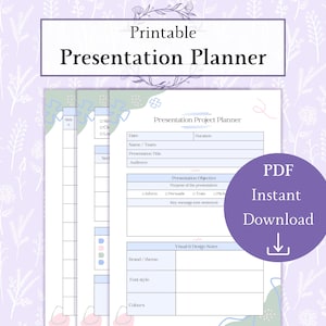 Presentation Planner Printable PDF, Presentation Planning Worksheet, Speech Planner, Student Presentation Organizer, Public Speaking