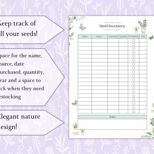 Seed Log Bundle Printable PDF | Seed Starting Tracker | Seed Inventory ...