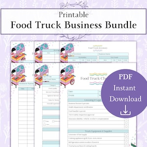 Food Truck Business Bundle Printable PDF | Food Truck Checklist | Food Truck Planner | Vendor Business Kit | Small Biz Bundle