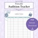 Audition Tracker Printable PDF | Audition List | Audition Log | Actor ...