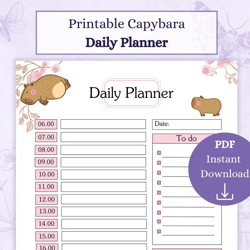 Capybara Daily Planner - Etsy