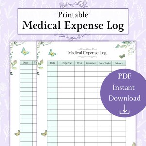 医療費トラッカー（印刷可能な PDF） | 医療費ログ | 医師の予約トラッカー | 医療費記録