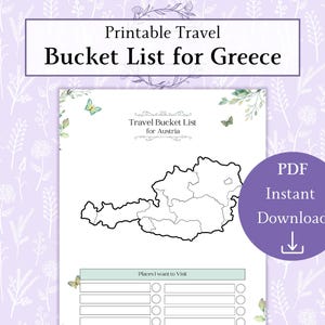 Griechenland Bucket List druckbare PDF | Reise-Bucketliste | Reise nach Griechenland | Europa Ziele Checkliste | Athen Wunschliste
