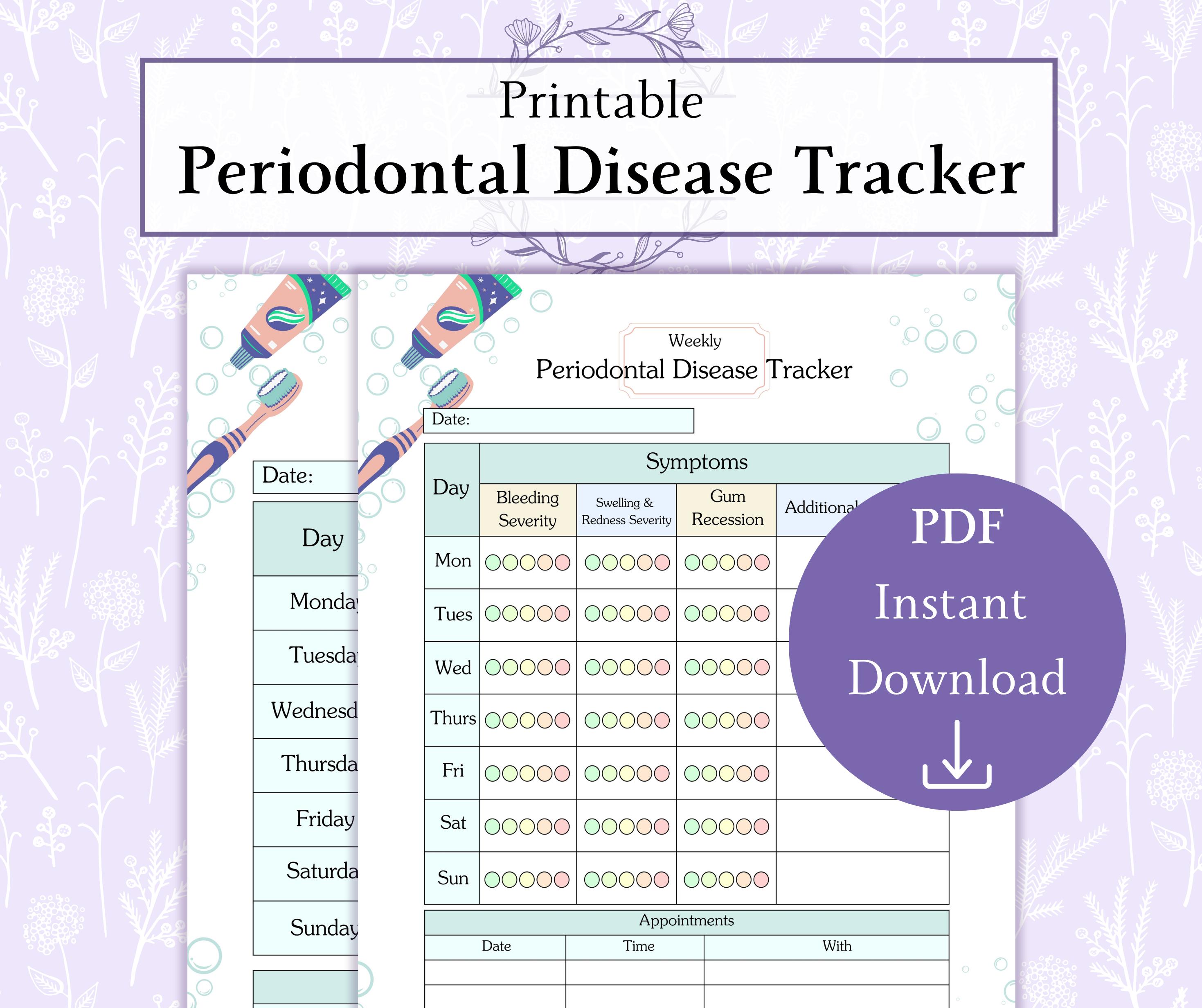 Probing Chart Visual Aid Periodontal Probing Chart Template