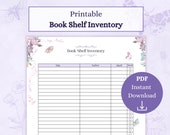 Book Shelf Inventory Printable PDF | Book Shelf Organizer | Reading Log | Book Tracker | Personal Library | Bookshelf Tracker