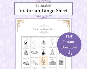 Victorian Bingo Sheet Printable PDF, Victorian History Game, Victorian Era Bingo, Classroom Activity, Teaching Resource