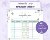 Daily Symptom Tracker Printable PDF | Medical Tracker | Symptom Chart | Wellness Dairy | Chronic Pain Tracker