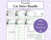 Cat Sitter Notes Bundle Printable PDF | Cat Care Chart | Pet Sitting Planner | Cat Info Sheet | Feeding Schedule | Cat Sitter Checklist