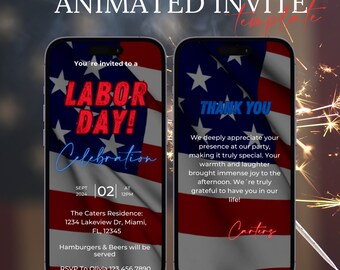 Labor Day Invitation Template, Labor Day BBQ Evite Invitation, Labor Day Barbecue Party Electronic Invitation, BBQ Invitation, Party Invite