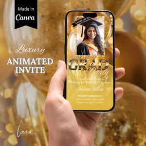 Gold Glam Graduation Invite, Sofortiger Download Graduierung einladen,Grad Party einladen,Grad Party Text einladen,Grad Graduierung Flyer,Sie hat es DIY gemacht
