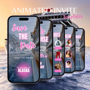 Geburtstags-Kreuzfahrt-Reiseplan, Digitale Kreuzfahrt-Einladungsvorlage, Reiseplan, Cruise Guide Bundle Alaska Täglicher Reiseplan