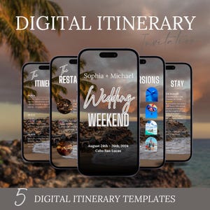 Destination Wedding Invitation Digital Itinerary, Travel Wedding Planning Template, Tropical Wedding Weekend, Schedule Abroad Getaway Trip