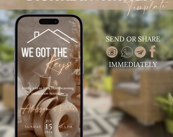 Housewarming Invitation Template, New Home Party Invite, Editable Canva Evite, Animated Housewarming Invite, Modern Minimalist