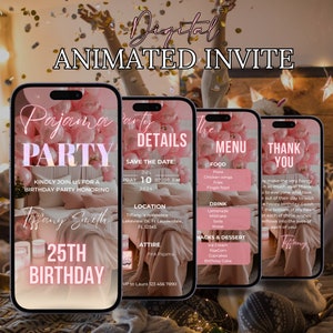 Soirée pyjama pour anniversaire adulte fille, itinéraire pour soirée pyjama, soirée entre filles, rose néon, soirée pyjama EVJF animée