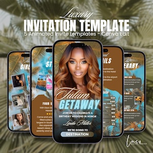 Digital Tulum Weekend Girls Trip Itinerary,Birthday Getaway Invitation,Bachelorette Getaway Invite,Birthday Weekend Invite,mexican itinerary