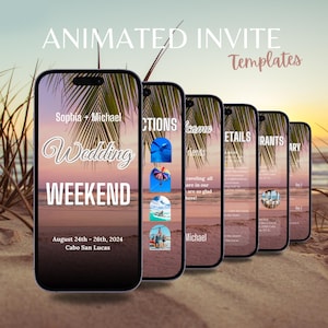 Digital Destination Wedding Planner Template, Resort Wedding, Beach Wedding, Canva, Digital Download, Schedule Abroad Getaway Trip
