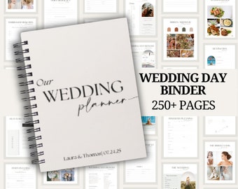 The Ultimate 250+ Page Wedding Day Binder Template, Wedding Day Coordination, wedding organizer personalized, Wedding Itinerary