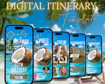 Meisjesreis weekend verjaardagsuitnodiging, reisschema, vakantieschema, digitaal schema, vakantieschema, reisplanner