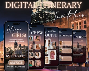 Nashville Bachelorette Weekend Itinerary Template Last Rodeo, Travel Itinerary Template, Bachelorette Weekend Cowgirl, Trip Planner, Getaway