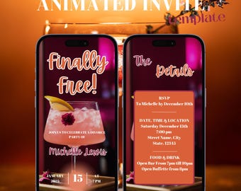 Digital Divorce Ladies Party Invite , Cocktail Friends Party, Funny Break Up Gift, Funny Divorce Invitation Instant Download Canva Template