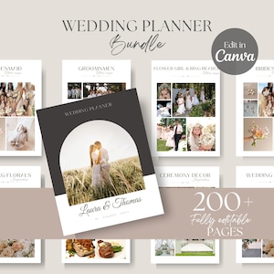 The Ultimate Wedding Day Binder Template, Edit in Canva, Wedding Itinerary, Instant Download, Digital Template, Printable, Wedding Planner