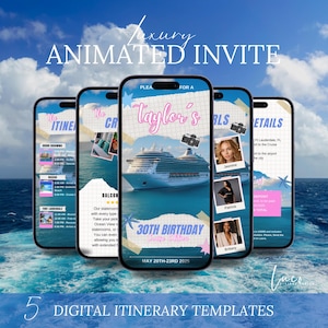 Digital Birthday Cruise Itinerary, Weekend Ship Invitation, Cruise 2025 Vacation Template, Caribbean Travel Planner, Girls Trip, Boat Party
