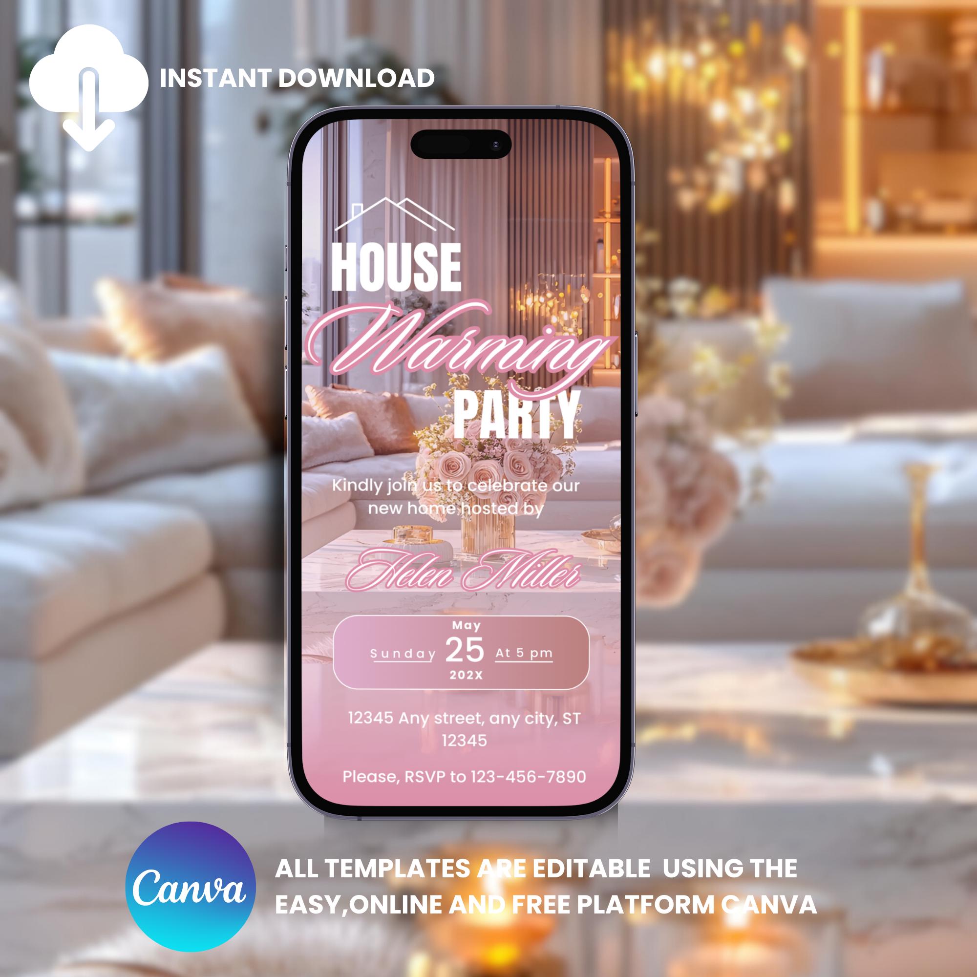 Digital Housewarming Party Invitation, Animated House Warming Invite ...