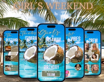 Digital Travel itinerary, itinerary template, travel itineray, Birthday Weekend Invitation, Weekend Itinerary, Digital Schedule, Girls Trip